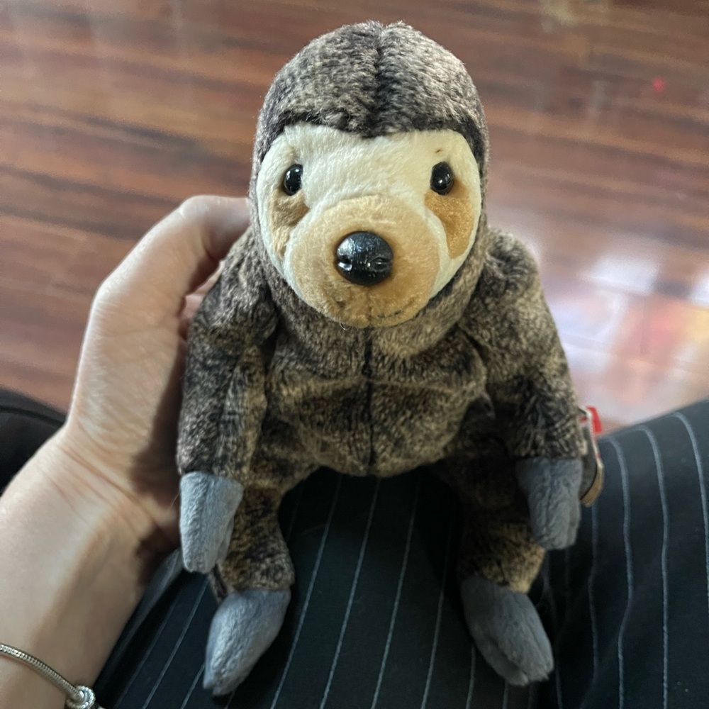 Vintage 1999 Rare Ty Beanie Baby Slowpoke The Sloth Plush Stuffed Animal